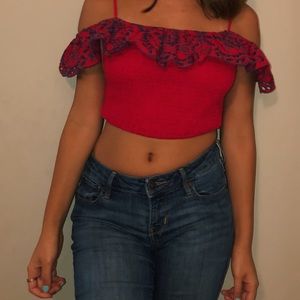Red crop top